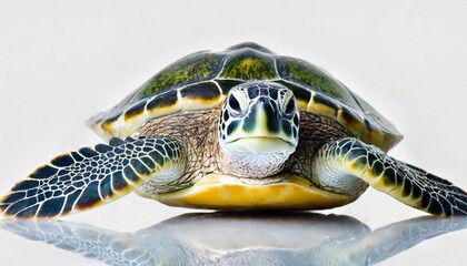 green sea turtle isolated on a white background