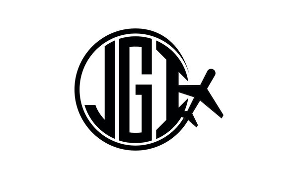 JGI three initial letter circle tour & travel agency logo design vector template. hajj Umrah agency, abstract, wordmark, business, monogram, minimalist, brand, company, flat, tourism agency, tourist