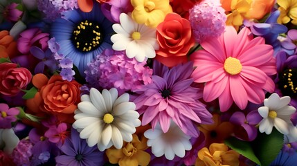 Background with colorful flowers for international women's day