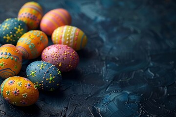 A Pile of Painted Eggs on a Table