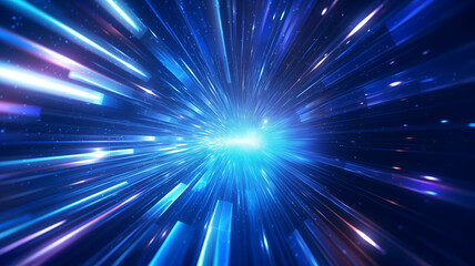 Obraz premium lue light speed blur blur abstract background