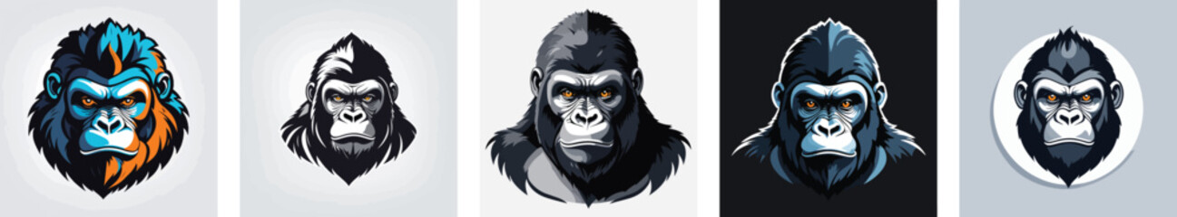 gorilla logo vector icons