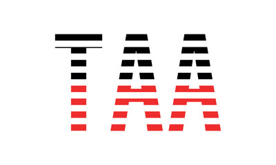 TAA three initial letter iconic line negative space minimal logo design vector template. monogram, abstract, wordmark, business, typography, minimalist, brand, company, flat, modern, unique, simple