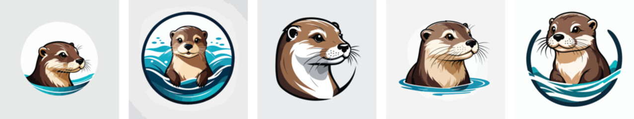 otter logo vector icons