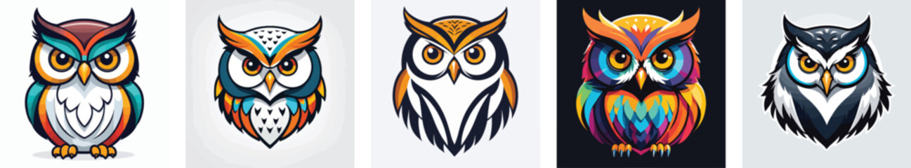 Fototapeta premium owl logo vector icons