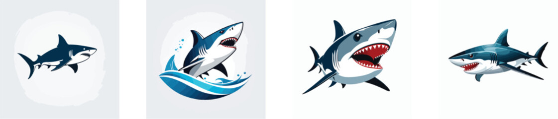 shark logo vector icons