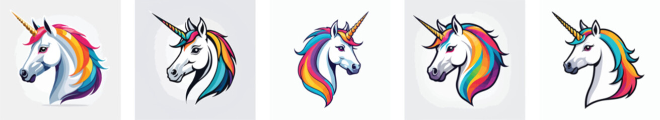 unicorn logo vector icons