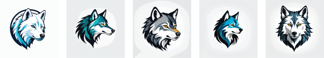 wolf logo vector icons