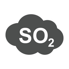 SO2 icon, sulfur dioxide formula symbol, vector illustration.