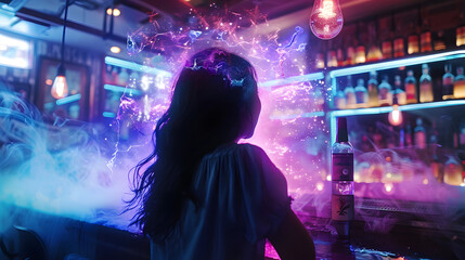 Electric elixir highlights the vibrant atmosphere in club