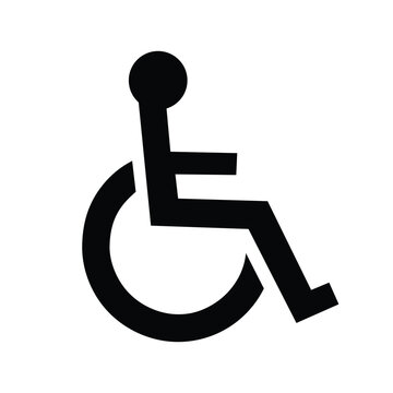 Person with a disability icon. Wheelchair symbol, isolated vector illustration