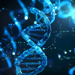 DNA strand helix healthcare evolved personalize medicine and advance science - obrazy, fototapety, plakaty