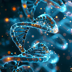 DNA strand healthcare evolved personalize medicine and advance science - obrazy, fototapety, plakaty
