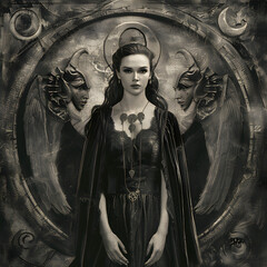 Hecate goddess of magic, witchcraft, the night, light, ghosts, necromancy and the moon