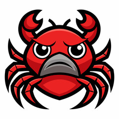 Crab Head Logo vector design - Crab sport team logo