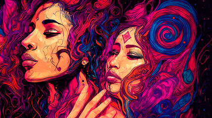 Abstract mystical female temptation, attraction, love