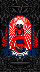 gracefulness evil lady illustration for you printing project