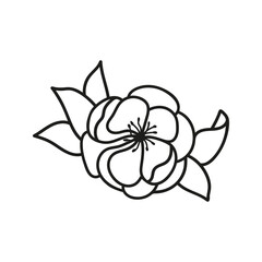 Hand drawn vector flowers potentilla with foliage
