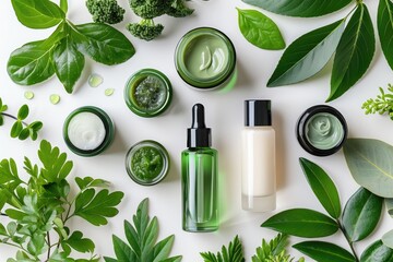 eco friendly skincare products made of from natural ingredients professional photography