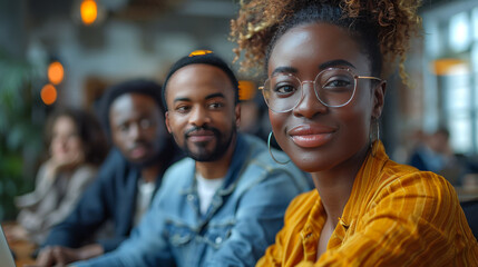 Collaborative Efforts: Diverse Team Engaging in Office Productivity