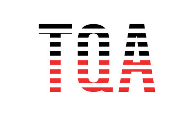 TQA three initial letter iconic line negative space minimal logo design vector template. monogram, abstract, wordmark, business, typography, minimalist, brand, company, flat, modern, unique, simple