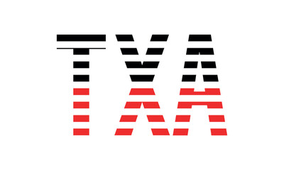 TXA three initial letter iconic line negative space minimal logo design vector template. monogram, abstract, wordmark, business, typography, minimalist, brand, company, flat, modern, unique, simple