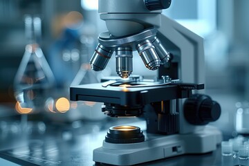 experiments and practical work with a microscope in the laboratory professional photography