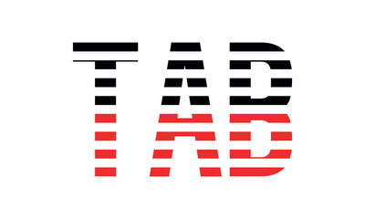 TAB three initial letter iconic line negative space minimal logo design vector template. monogram, abstract, wordmark, business, typography, minimalist, brand, company, flat, modern, unique, simple