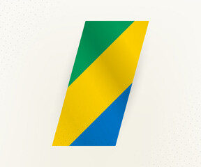 Abstract modern vertical flag of Gabon on beige background with dots.