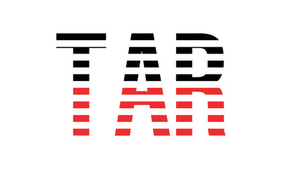 TAR three initial letter iconic line negative space minimal logo design vector template. monogram, abstract, wordmark, business, typography, minimalist, brand, company, flat, modern, unique, simple