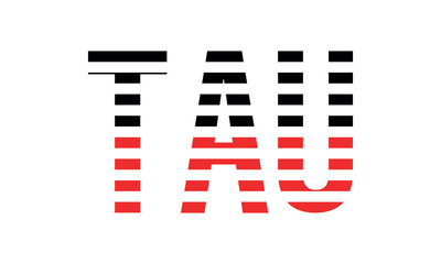 TAU three initial letter iconic line negative space minimal logo design vector template. monogram, abstract, wordmark, business, typography, minimalist, brand, company, flat, modern, unique, simple