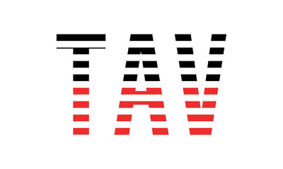 TAV three initial letter iconic line negative space minimal logo design vector template. monogram, abstract, wordmark, business, typography, minimalist, brand, company, flat, modern, unique, simple