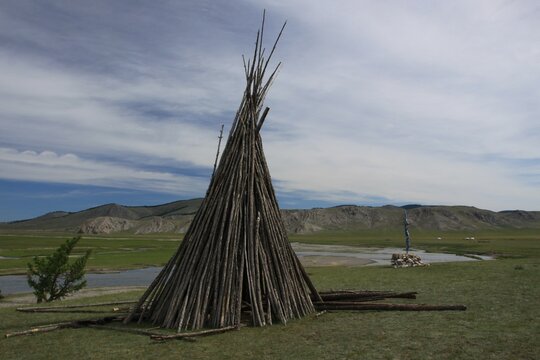 Ovoo on the steppe