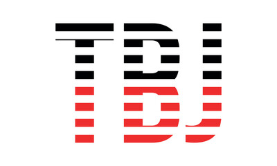 TBJ three initial letter iconic line negative space minimal logo design vector template. monogram, abstract, wordmark, business, typography, minimalist, brand, company, flat, modern, unique, simple