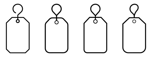 Price tag icon collection. Vector illustration isolated on white.