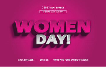 womwn day text effect editable