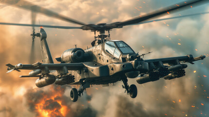 Combat attack helicopter.