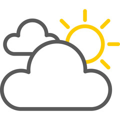 Cloud Vector Line Two Color Icons