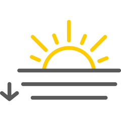 Sunsets Vector Line Two Color Icons