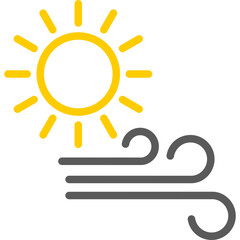 Windy Vector Line Two Color Icons