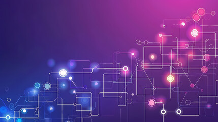 Abstract Network Connections on a Purple Gradient Background