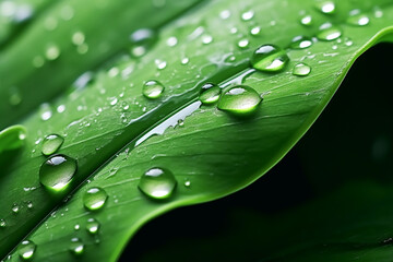 raindrops on the leaves, beautiful, dewdrops in the morning