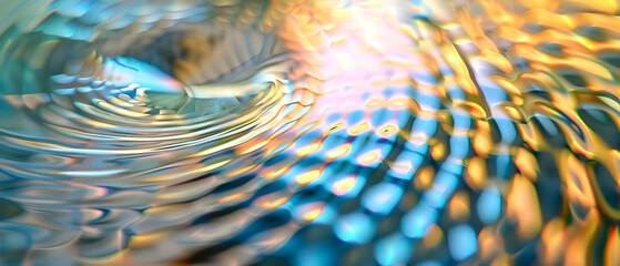 Blue Ripple Drop: Abstract Light Spiral Art