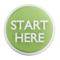 3d Start Here Icon Illustration With Transparent Background