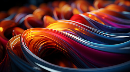 Abstract Colorful Wavy Background with Lines and Curves realistic wallpaper created with a generative ai technology