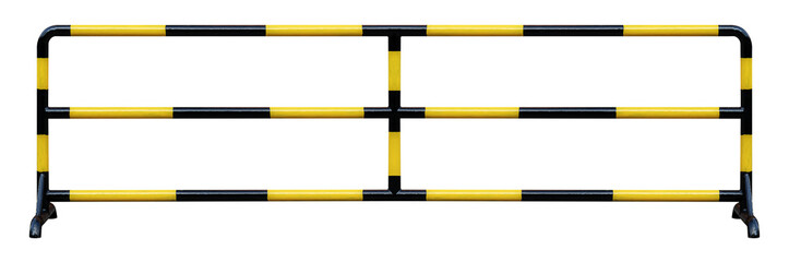 Mock up yellow and black pattern steel barrier