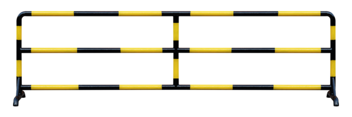 Mock up yellow and black pattern steel barrier