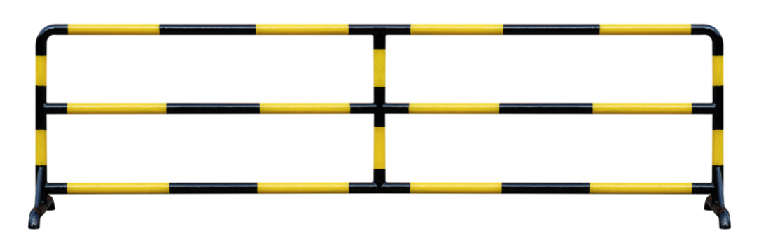 Mock up yellow and black pattern steel barrier