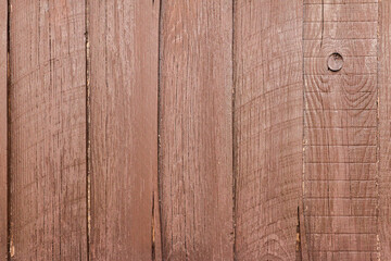 Brown wooden garden fence with its texture and grains fills the background image, copy space