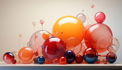 Abstract Colorful Balloons background realistic 3D render wallpaper created with ai generative technology